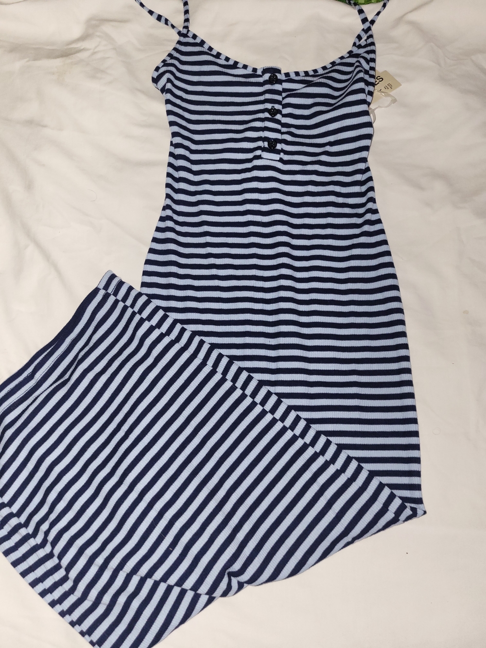 No Boundaries Navy & Light Blue Striped Slip Nightgown